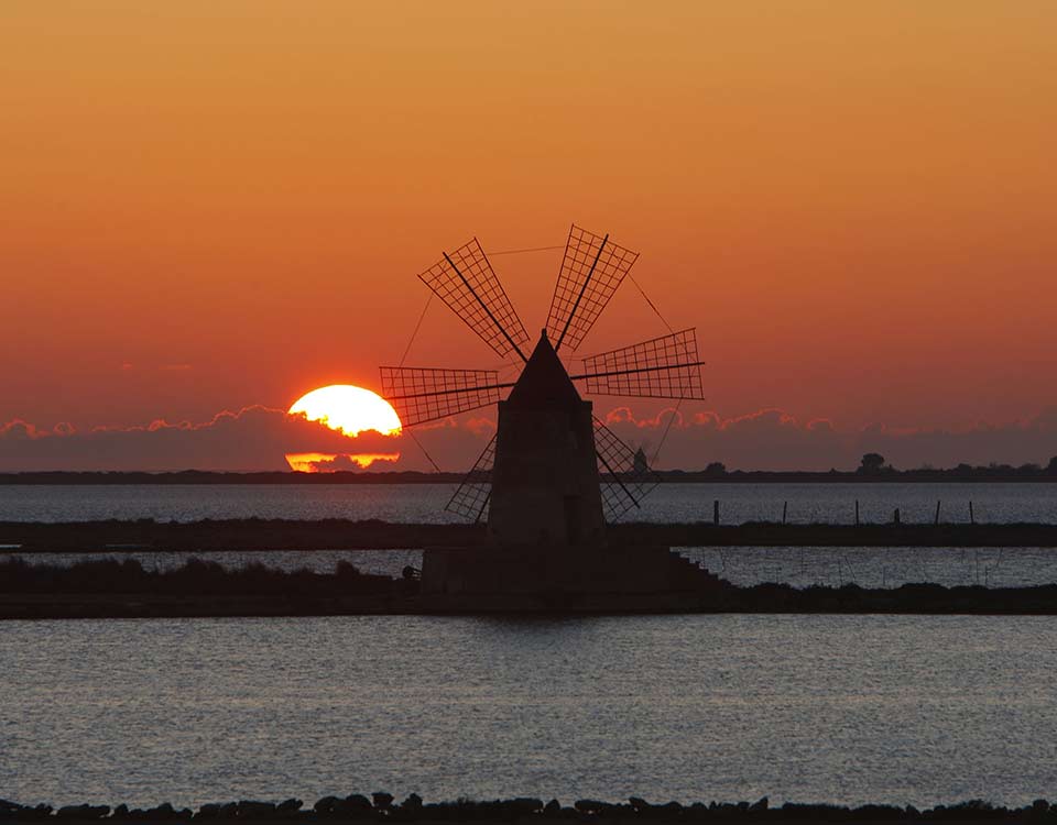 Tramonto sulle saline di Trapani - Casa Giafari